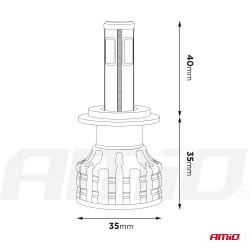 LED žárovky COB 4Side H7 AMiO