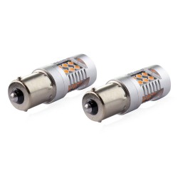 LED žárovky CANBUS BAU15S PY21W oranžová 12V/24V AMIO-02580