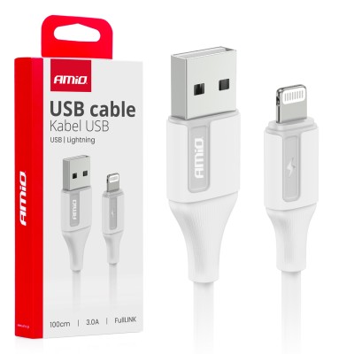 Töltőkábel USB-A - LIGHTNING IPHONE 3A 100cm FullLINK