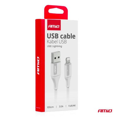 Töltőkábel USB-A - LIGHTNING IPHONE 3A 100cm FullLINK